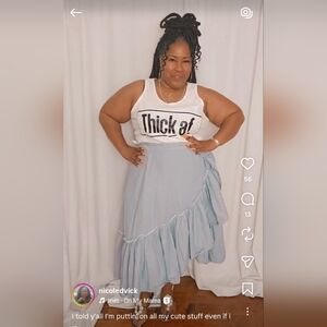 Light Blue Ruffled Wrap Skirt